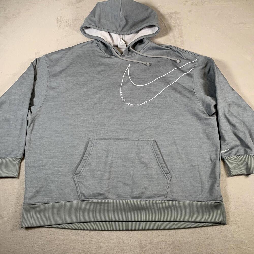 Nike Therma-FIT Hoodie Mens 2XL Just Do It Swoosh Pullover Athletic DD6464-073